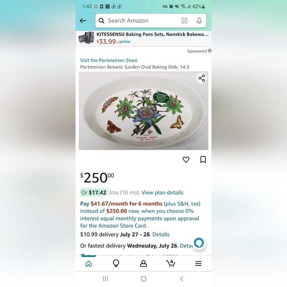Portmeirion botanic garden oval baking pan - Picture 5 of 5